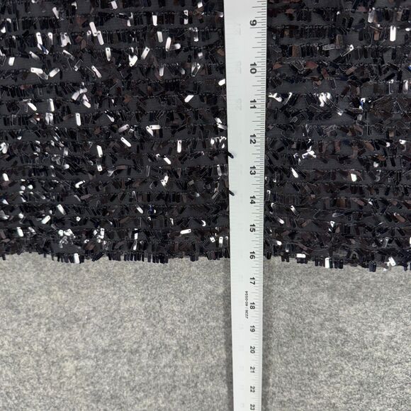 Joe Fresh Skirt Women M Medium Black A-Line Midi Sequin Mid Rise Pull On Casual - Picture 4 of 7